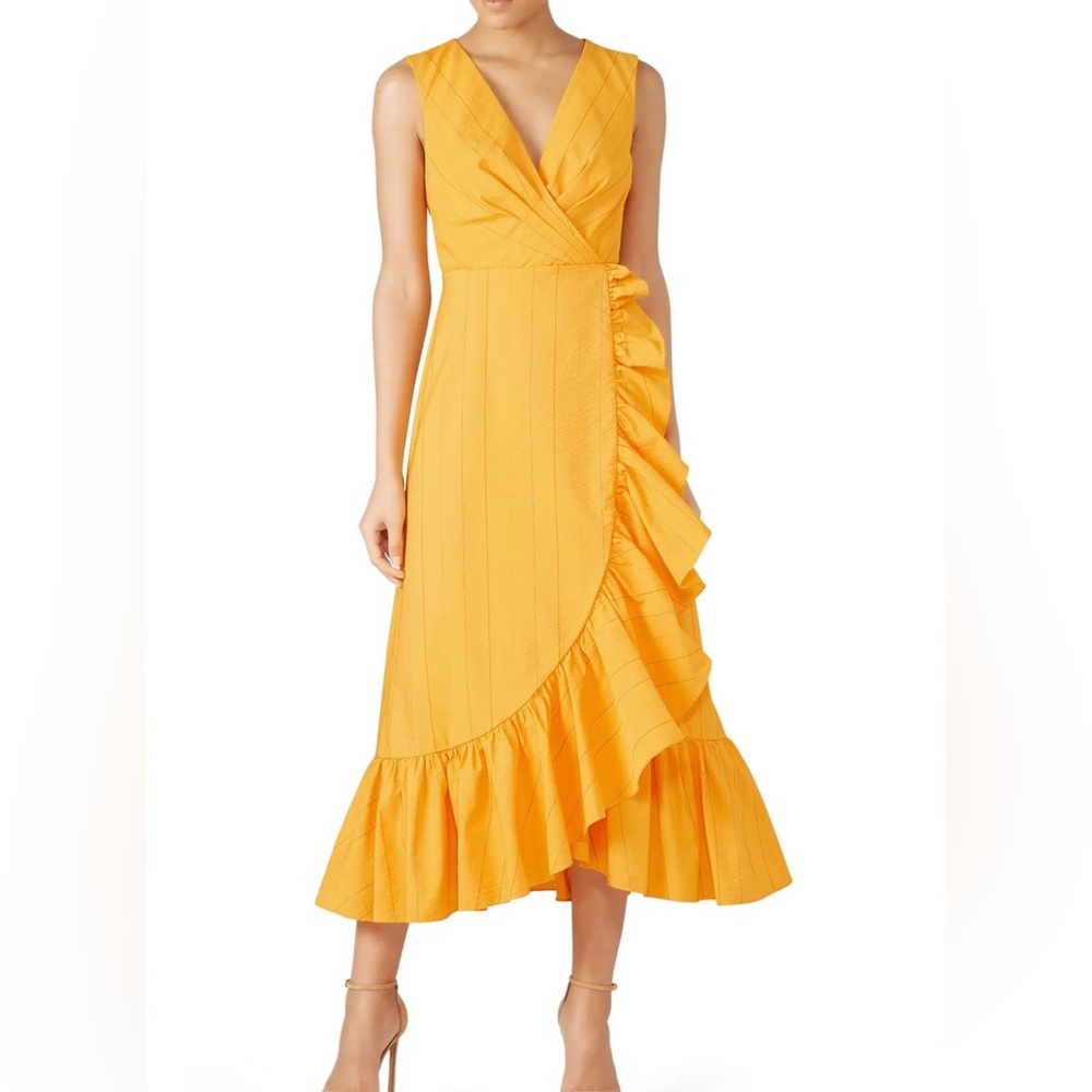 Sachin & Babi Mango Holly Dress Marigold Pinstripe Sleeveless Midi Dress Size 6